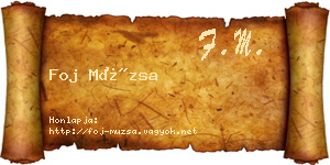 Foj Múzsa névjegykártya